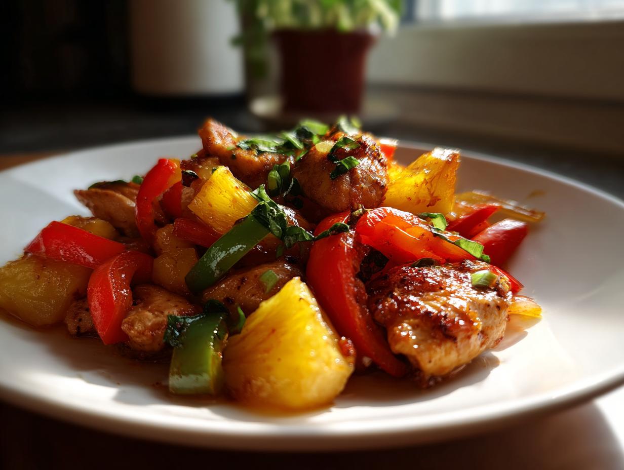 Pineapple Chicken Sheet Pan Dinner