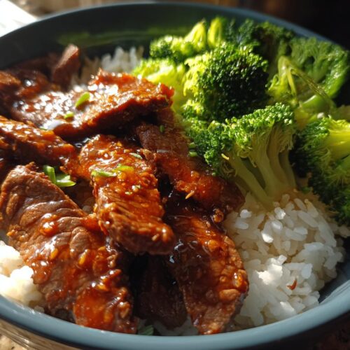 high protein hot honey beef bowl