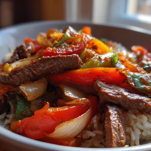 Beef Pepper Rice Bowl: Healthy Recipe