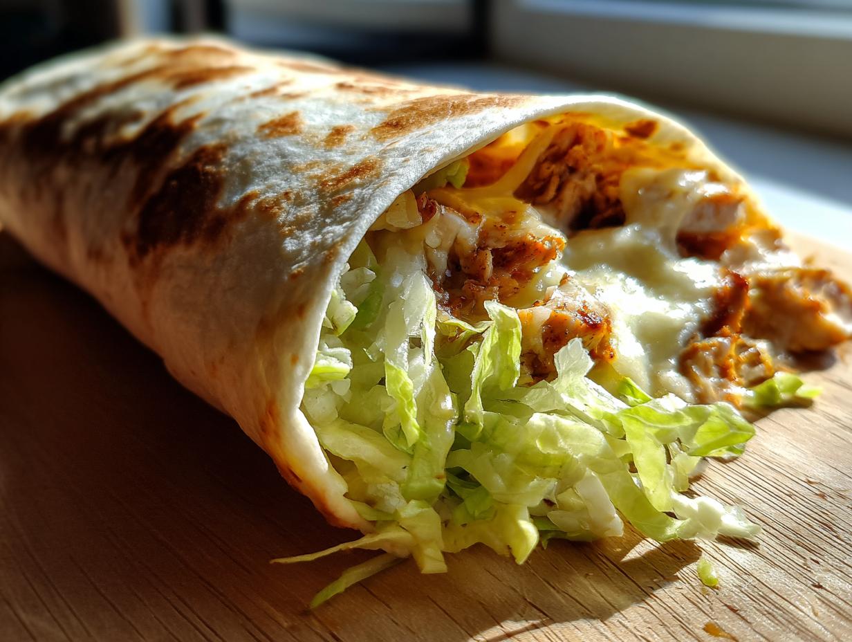 Cheesy Garlic Chicken Wraps