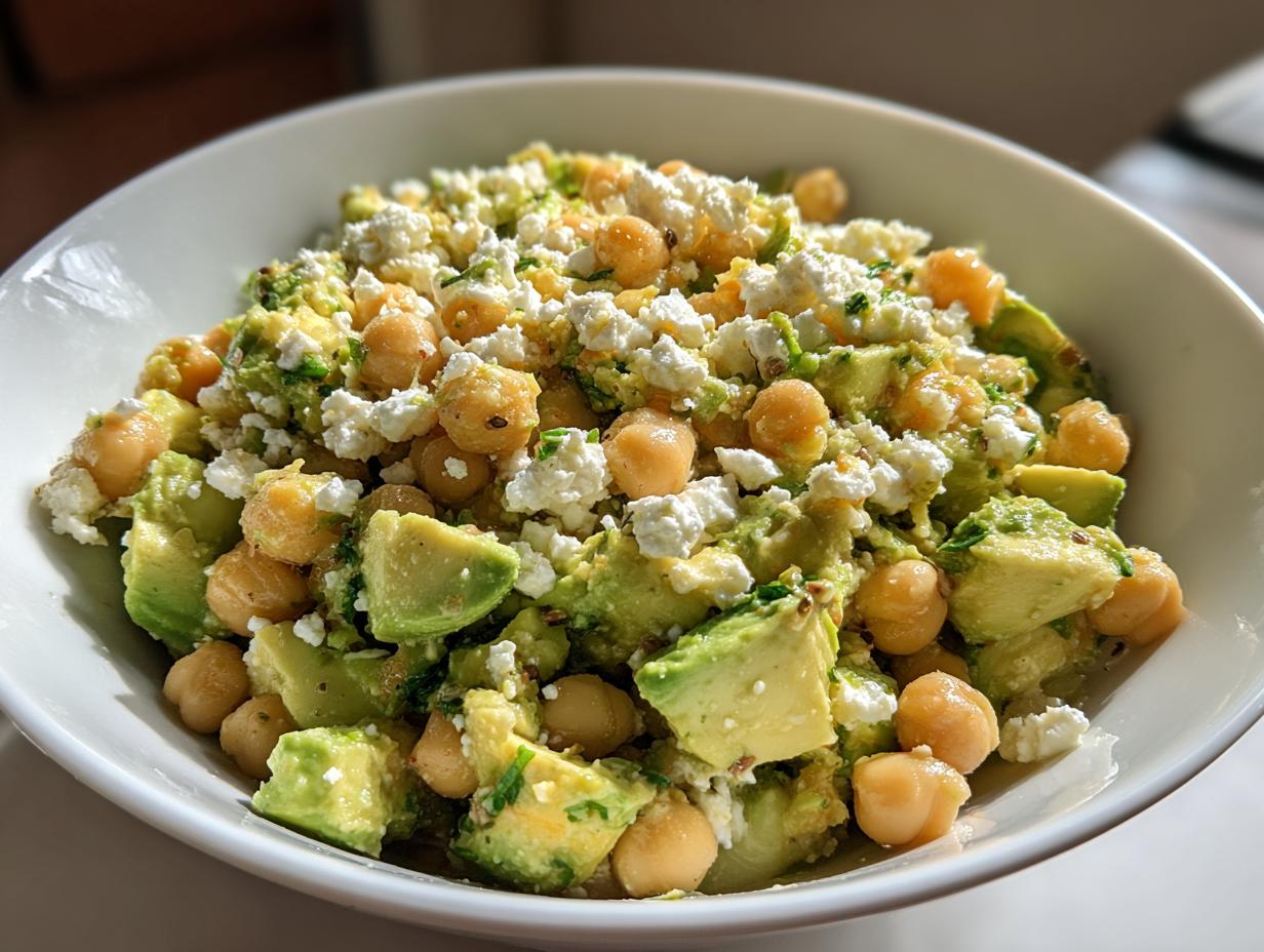 Chickpea Salad with Avocado and Feta