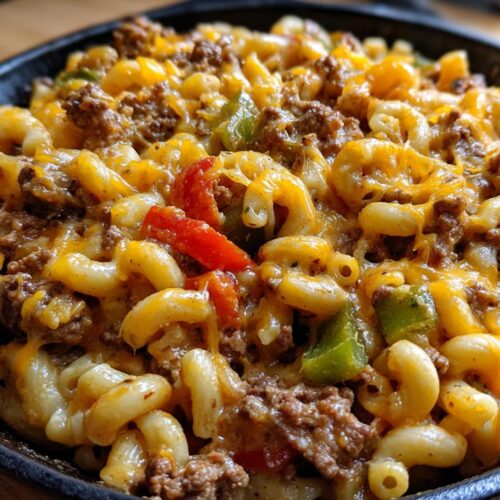 Creamy Philly Cheesesteak Mac & Cheese Bliss