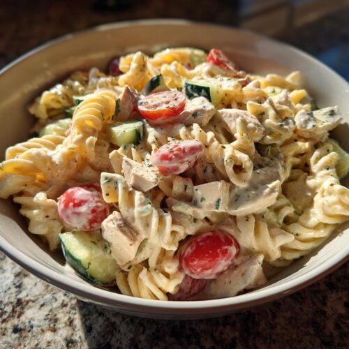 Creamy Ranch Protein Pasta Salad