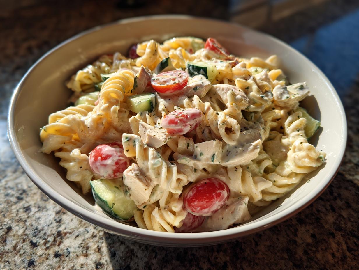 Creamy Ranch Protein Pasta Salad