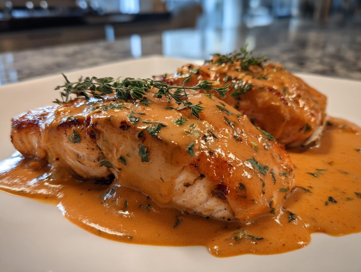 Creamy Roasted Red Pepper Salmon