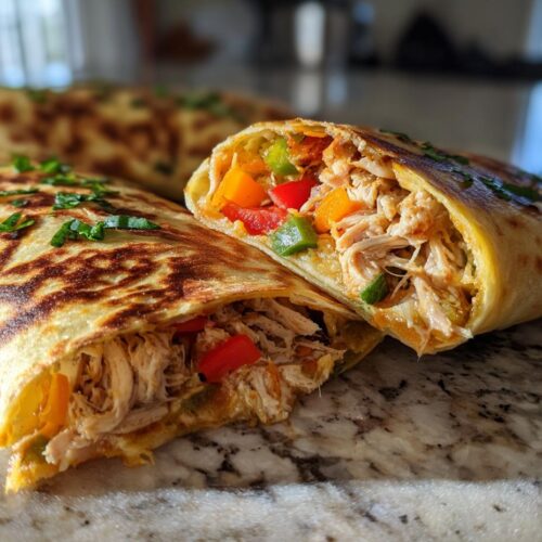 Crispy Cottage Cheese Flatbread Chicken Wraps
