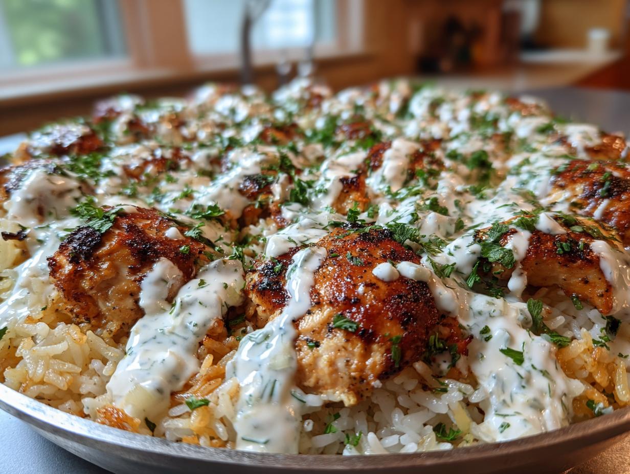 Dump-and-Bake Chicken Tzatziki Rice