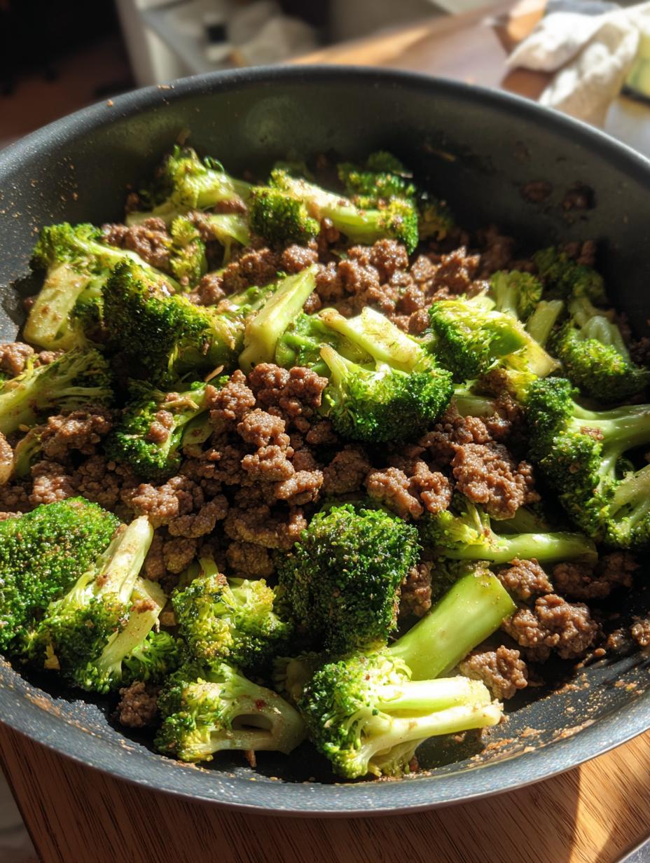 Easy Keto Hamburger Broccoli Skillet - detail 1
