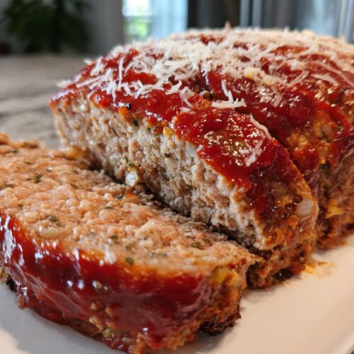 Garlic Parmesan Chicken Meatloaf