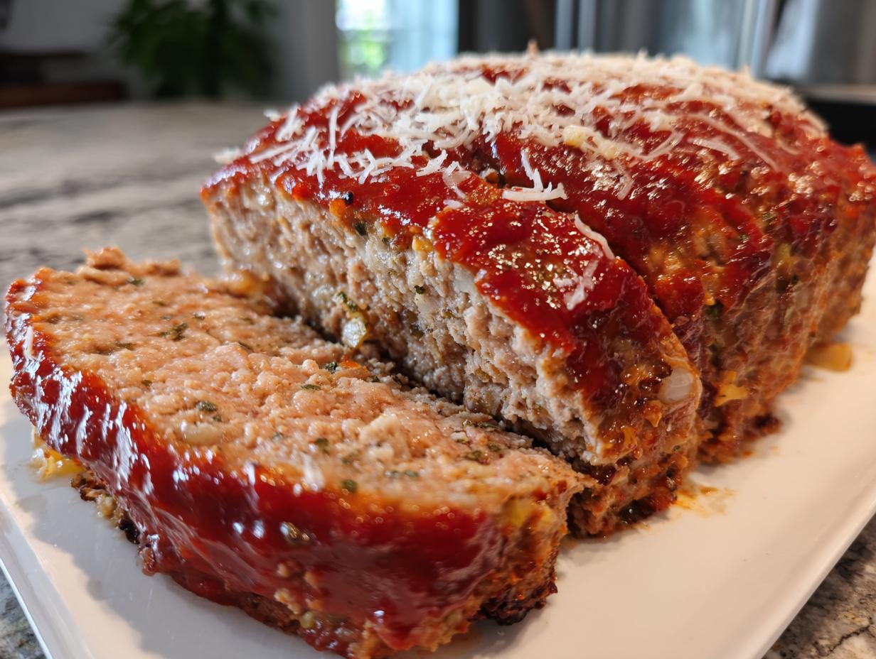 Garlic Parmesan Chicken Meatloaf