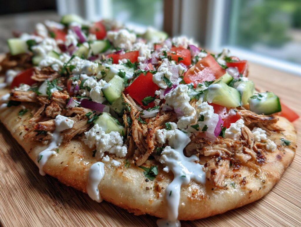 Greek Chicken Flatbread