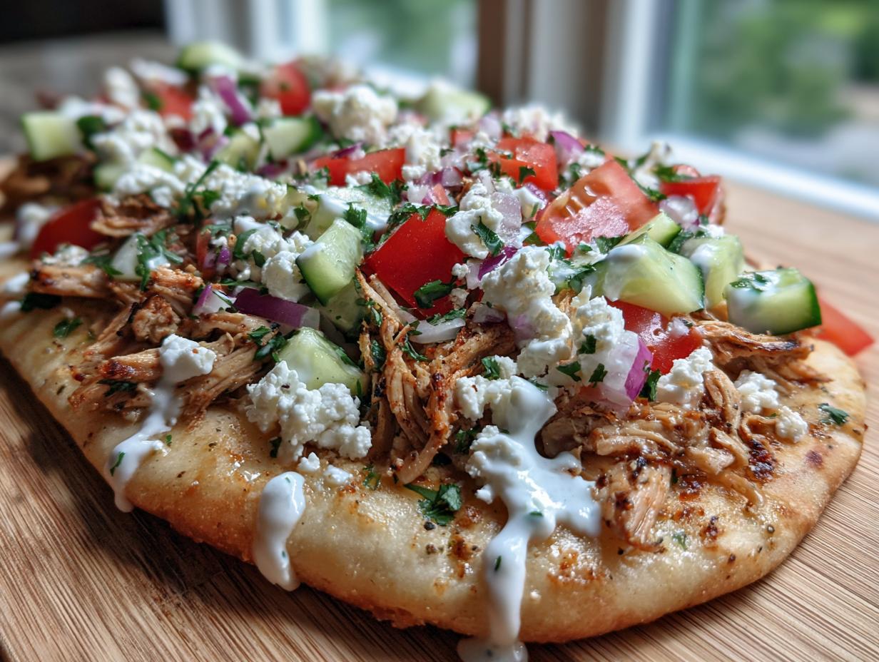 Greek Chicken Flatbread