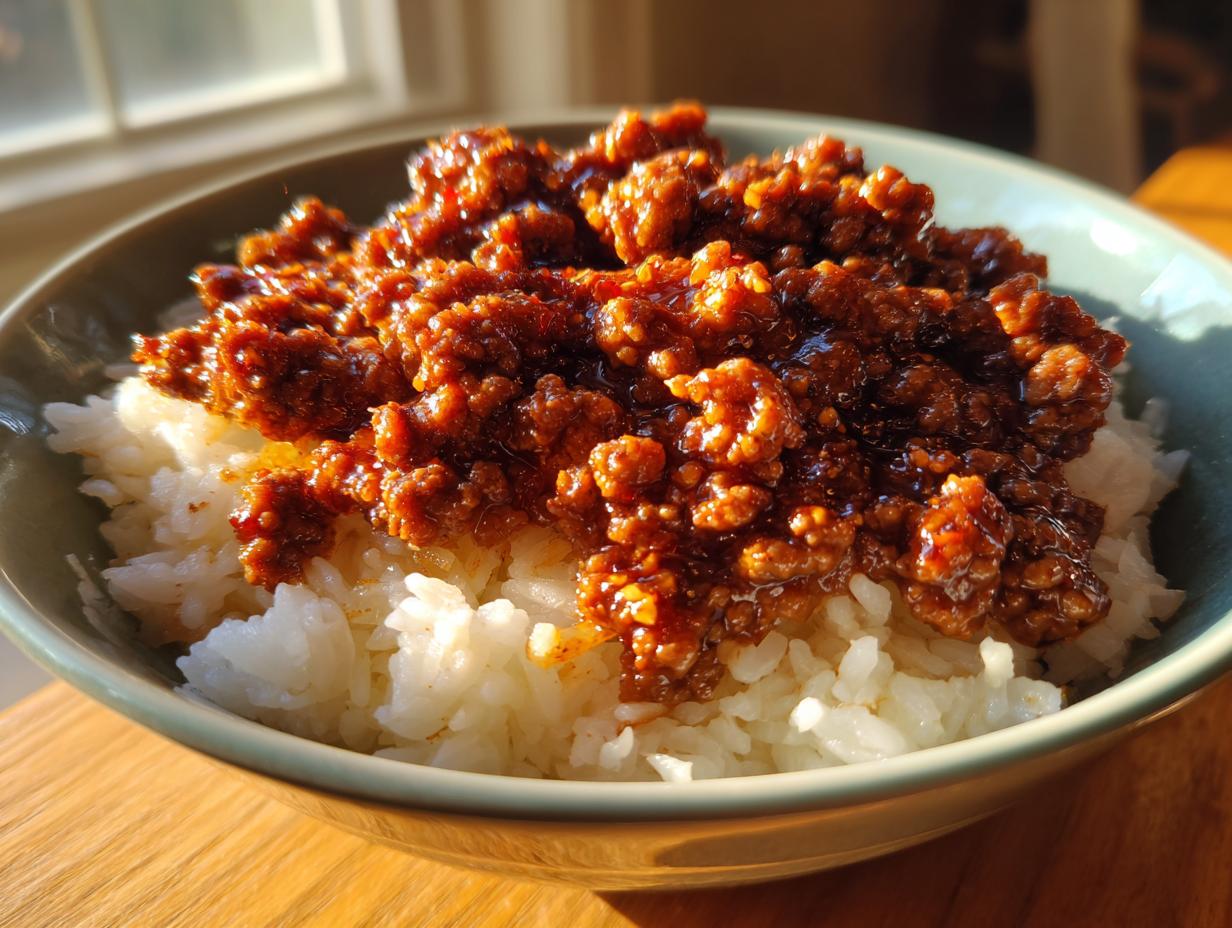 Ground Beef Hot Honey Bowl