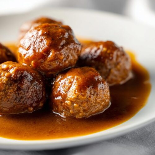 Ground Beef Meatballs and Gravy