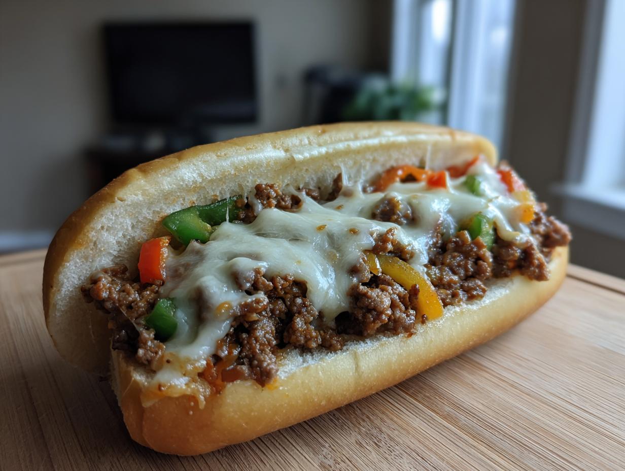 Ground Beef Philly Cheesesteak