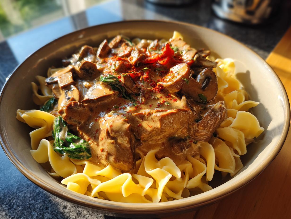 High Protein Beef Stroganoff