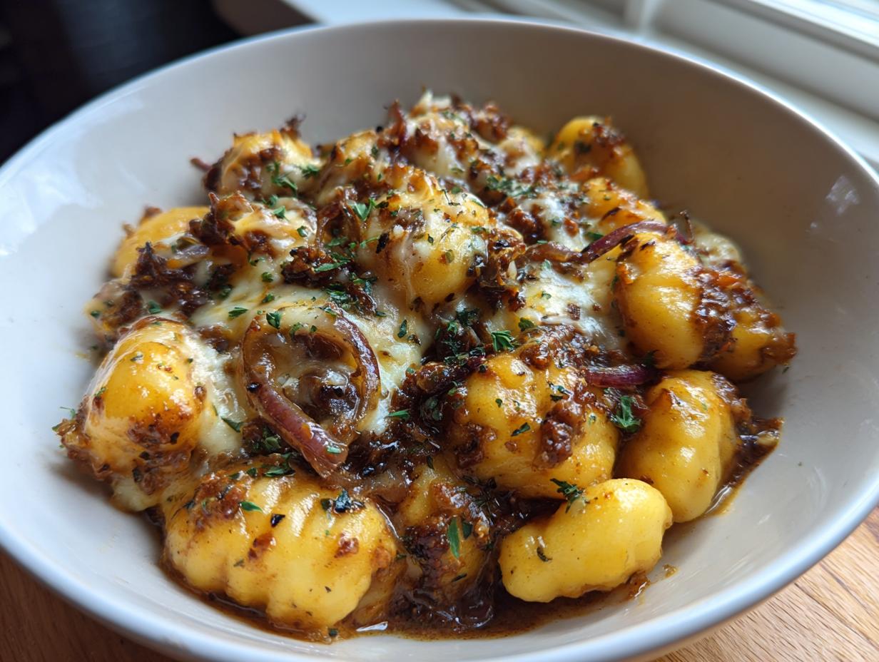 High Protein French Onion Gnocchi