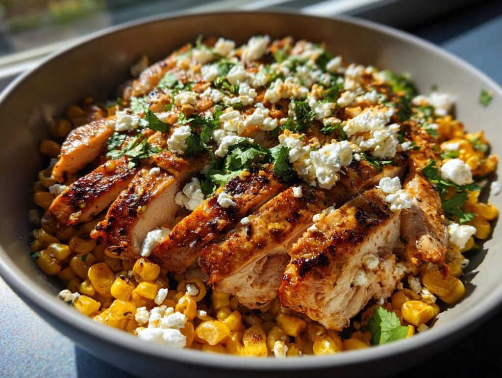 High-Protein Street Corn Chicken Bowl
