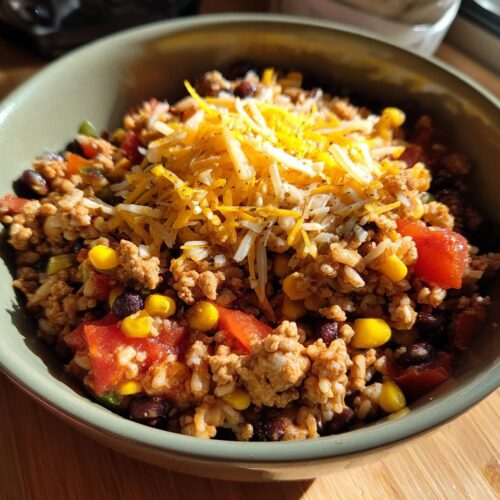 High Protein Taco Rice Bowl