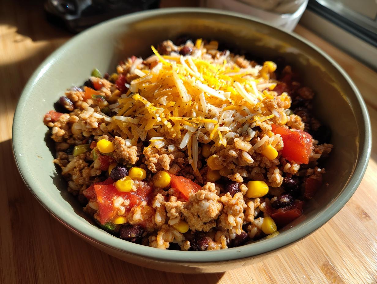 High Protein Taco Rice Bowl