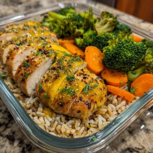Lemon Garlic Chicken Meal Prep Bowls