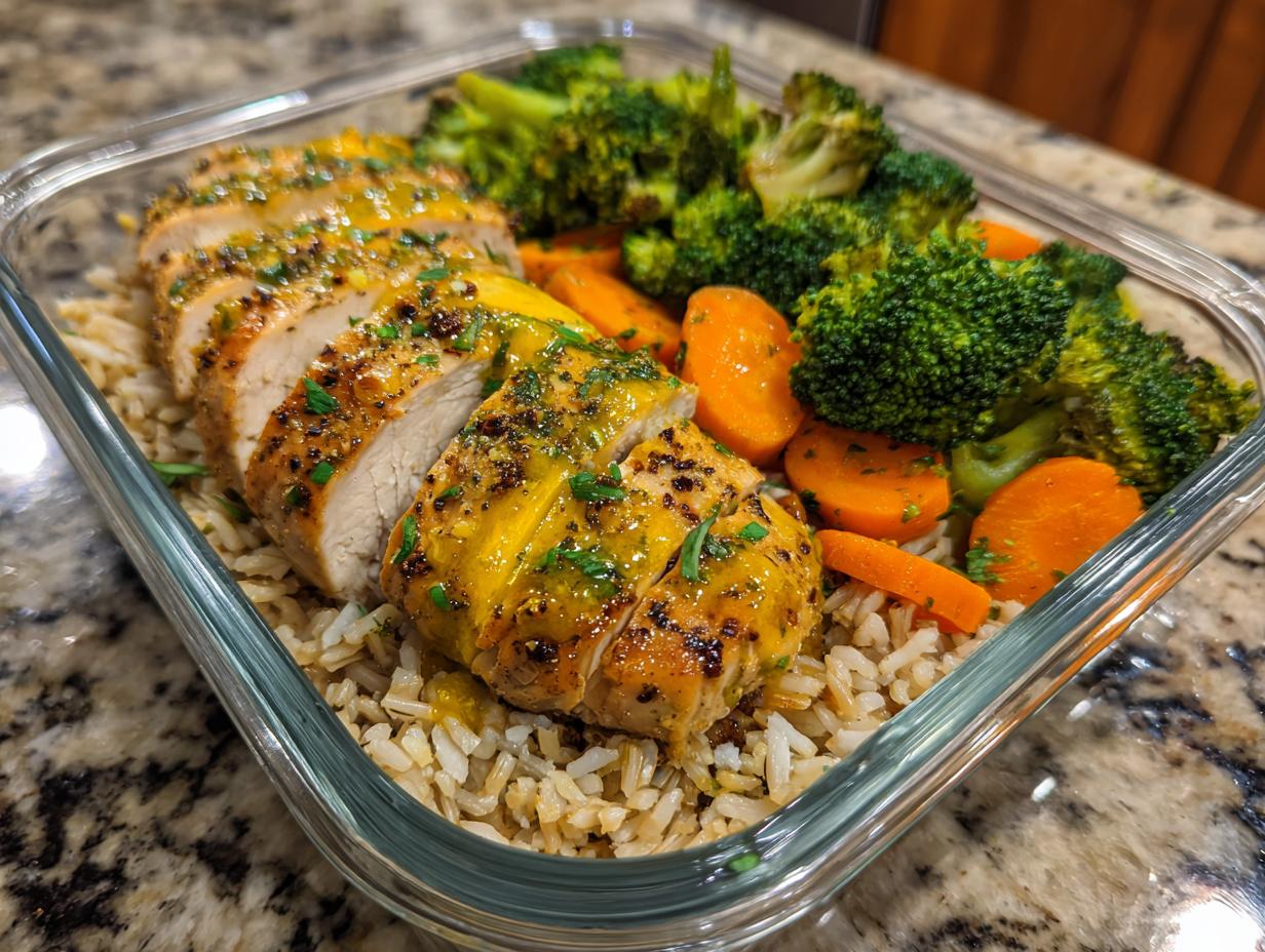 Lemon Garlic Chicken Meal Prep Bowls