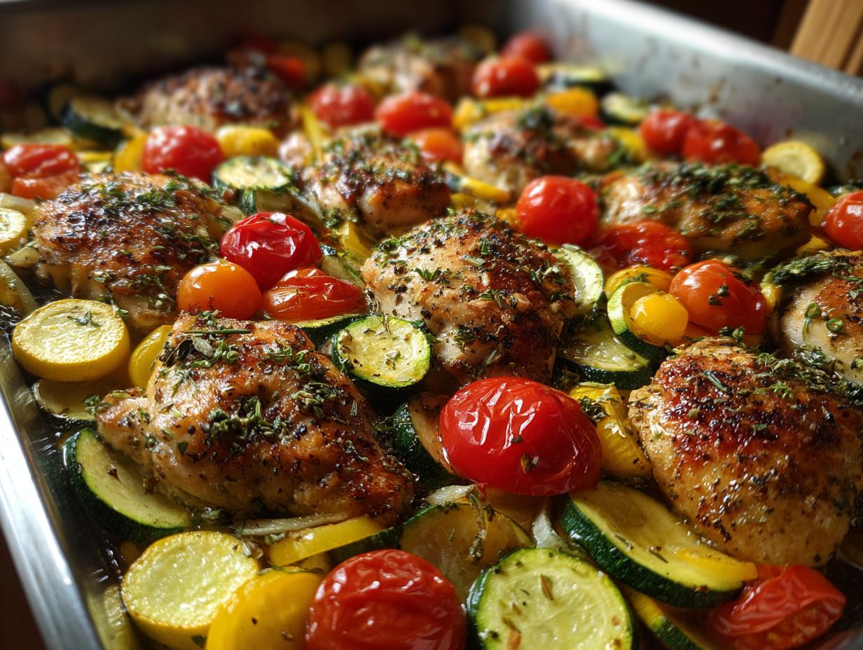 Mediterranean Chicken Zucchini Bake