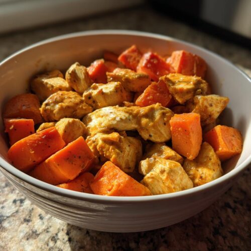 Sheet Pan Buffalo Chicken and Sweet Potato Bowls