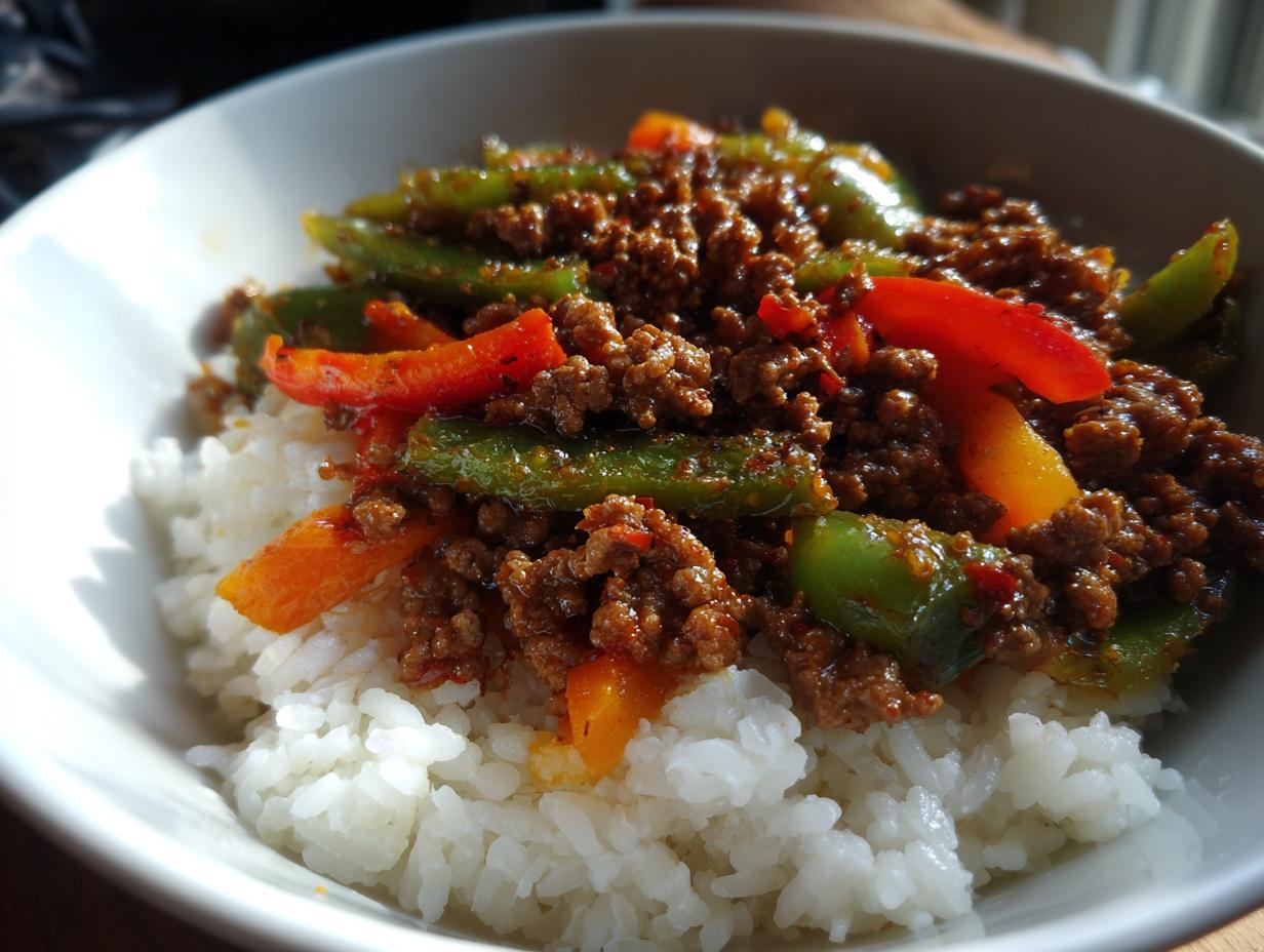Spicy Ground Beef Stir-Fry Bowl