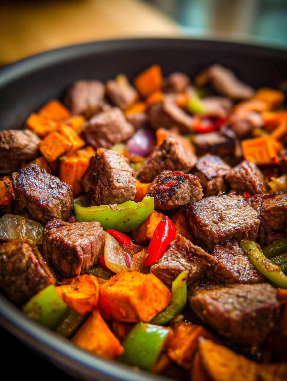 Steak Bites with Sweet Potatoes and Peppers - detail 1