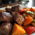 Steak Bites with Sweet Potatoes and Peppers