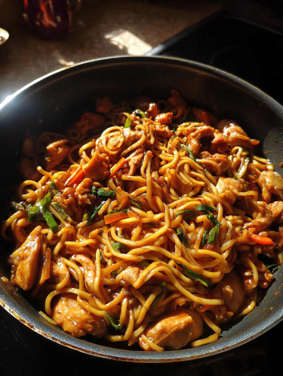 Sticky Garlic Chicken Noodles - detail 1