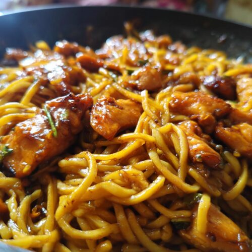Sticky Garlic Chicken Noodles