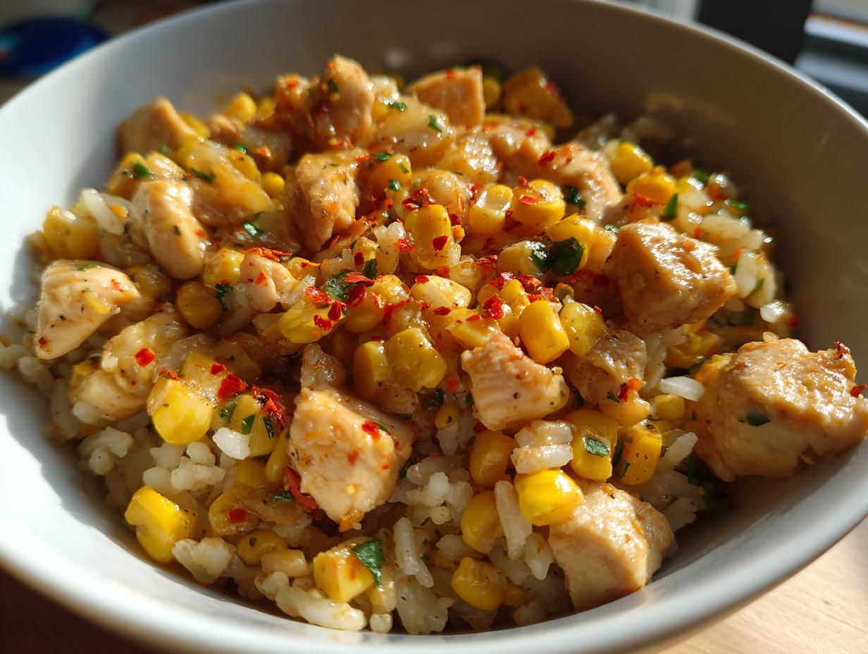 Street Corn Chicken Rice Bowl