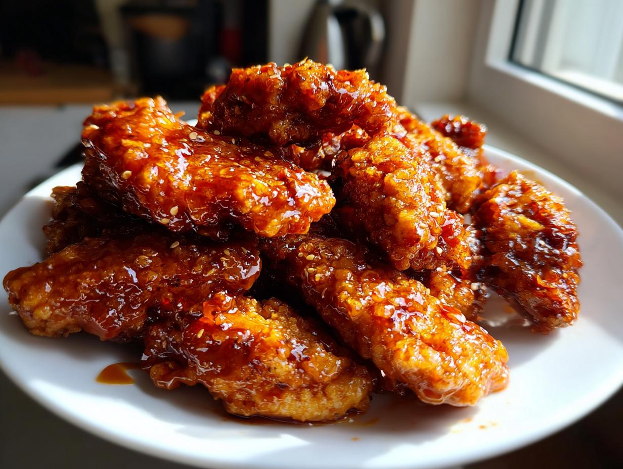 Sweet and Spicy Sticky Chicken Tenders