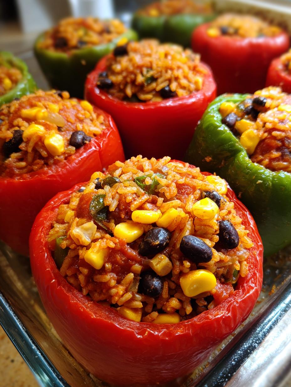 Vegetarian Stuffed Peppers - detail 1